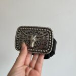 Cinturón Vaquero Con Hebilla De Toro